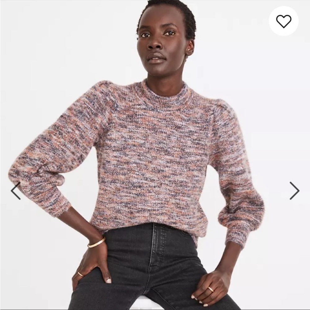 MOVING SALE 📦 Madewell Eaton Puff Sleeve Space Dyed Pullover Sweater Medium